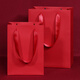 喜慶紅色大小號禮品袋節日結婚周年慶典回禮袋企業(yè)會(huì )議展手提紙袋 紅卡紙袋（螺紋款） 10個(gè)13*8*15豎款