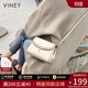 viney牛皮斜挎包包女包洋氣小方包輕奢單肩生日禮物送女友老婆 【米白】高檔實(shí)用小眾品牌小包