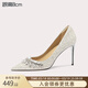 Lily Wei【織星精靈】2025新款白色水鉆婚鞋新娘鞋宴會(huì )氣質(zhì)高跟鞋大碼4142 香檳白【跟高8cm】 38