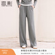 香影運動(dòng)休閑闊腿褲女2026春季新款慵懶風(fēng)寬松垂感高腰灰色直筒褲 中灰 M 160/64A/95-110斤