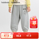 巴拉巴拉balaOne寶寶長(cháng)褲寬松針織褲男童秋新款褲子卡通印花 淺花灰00205 100