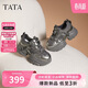 他她（TATA）繁星女鞋厚底老爹鞋增高運動(dòng)鞋輕便休閑鞋CY201 槍/灰（單里） 37