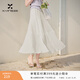 香影白色百褶雪紡半身裙女2026夏季新款垂墜感高腰中長(cháng)款a字傘裙 白色 M 160/64A/95-110斤