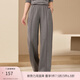 纖莉秀【舒適松緊腰褲子】大碼女裝休閑百搭運動(dòng)褲胖mm春新款3145 灰色 2XL