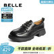 百麗（Belle）抓皺面質(zhì)感牛津鞋女商場(chǎng)同款舒適通勤單鞋E1D1DCM5預售 黑色 37 (235mm)