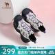 駱駝（CAMEL）女鞋登山丑萌鞋厚底高幫鞋馬丁靴 L25W469045米/黑/紫 38