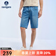 Navigare意大利小帆船男士薄款水洗牛仔褲春夏季簡(jiǎn)約百搭風(fēng)中褲休閑直筒褲 遠景藍 33
