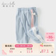 戴維貝拉女童褲子寶寶棉束腳褲夏裝兒童洋氣運動(dòng)褲童裝