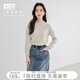 對白【100%綿羊毛】半高領(lǐng)針織毛衣女秋冬2025新款保暖打底衫上衣 淺花駝 M