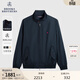 布克兄弟（BrooksBrothers）男士春夏純色美式logo哈靈頓夾克男士外套 4004-藏青色 L