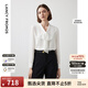 朗姿法式設計感通勤時(shí)尚飄帶領(lǐng)長(cháng)袖襯衫氣質(zhì)內搭高級感襯衣上衣冬 白色 L