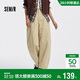 森馬（Semir）[商場(chǎng)同款]休閑褲女寬松長(cháng)褲2025秋磨毛分割彎刀褲101525127012A