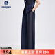 Navigare意大利小帆船女士休閑褲春秋季休閑簡(jiǎn)約風(fēng)長(cháng)褲寬松顯瘦褲子 海軍藍 M