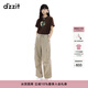 DZZIT【劉浩存同款】地素休閑褲夏季純棉工裝褲子女3J2Q4201N 深卡其色 XS
