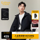卡賓（CABBEEN）【四面彈豎紋】卡賓連帽風(fēng)衣夾克男2025秋季新款行政休閑防風(fēng)外套 煤黑色01 XL /180/52