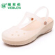 維布倫（VEBLEN）洞洞鞋女款夏季防滑厚底外穿拖鞋軟底平跟包頭涼鞋水晶果凍沙灘鞋 牡蠣金 39 正碼正拍