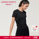 愛(ài)慕運動(dòng)上衣女輕薄柔軟高彈舒適百搭短袖跑步短袖T恤AS143R31 黑色400 S 160