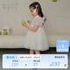 戴維貝拉兒童裙子夏裝女童網(wǎng)紗連衣裙中國風(fēng)白色公主裙