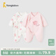 童泰嬰兒連體衣新生兒衣服四季0-6月初生寶寶哈衣爬服純棉內衣2件裝 粉白花朵（四季款） 59cm (建議1-3個(gè)月身高55-60cm)