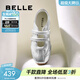 百麗（Belle）周雨彤同款酒心糖休閑鞋女商場(chǎng)款芭蕾瑪麗珍鞋D8L1DAQ6 銀色-皮面 36 (230mm)