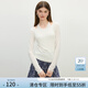 范思藍恩假兩件掛脖長(cháng)袖T恤女2025夏新款設計感含羊毛上衣2526 白色 L