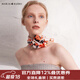 瑪麗亞·古琦（MARJA KURKI）絲巾真絲小方巾女禮盒裝 桑蠶絲方巾領(lǐng)巾 絲綢禮物 木珠 橙色