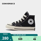 匡威（Converse）兒童帆布鞋寶寶高幫帆布鞋1970s經(jīng)典新款魔術(shù)貼男女童軟底童鞋 黑色(魔術(shù)貼) 23 【建議腳長(cháng)14cm】