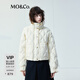 MO&Co.泡芙羽絨服金扣抽繩花苞袖短款高領(lǐng)輕暖設計感 米白色 建議和客服確認尺碼哦 S /160 建議和客服確認尺碼哦