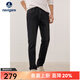 Navigare意大利小帆船彈力牛仔褲男士秋冬舒適保暖小腳褲通勤休閑簡(jiǎn)約長(cháng)褲 暗夜黑 36 碼