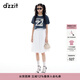 DZZIT地素短袖T恤夏季運動(dòng)休閑蝴蝶刺繡貼布繡上衣女3J2B3311U 深藍色 XS