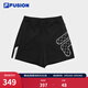 斐樂(lè )（FILA）FUSION潮牌女子針織短褲夏新款時(shí)尚寬松運動(dòng)休閑褲 深黑-BK S 160/62A