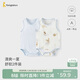 童泰（TONGTAI）嬰兒包屁衣夏季純棉男女寶寶衣服無(wú)袖連體衣三角哈衣爬服藍色90cm