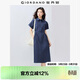 佐丹奴工裝襯衫裙女夏季純棉府綢口袋綁帶翻領(lǐng)連衣裙13465333