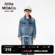 little MO&Co.童裝25春裝新款女童純棉牛仔外套兒童夾克男童薄款 牛仔藍色 140 140/68