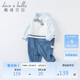 戴維貝拉（DAVE＆BELLA）嬰兒衣服男寶寶連體衣新生兒洋氣爬服2024秋裝外出哈衣
