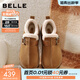 百麗（Belle）復古厚底增高勃肯鞋女冬季新款商場(chǎng)款加毛保暖毛單鞋E6D1DDM5 棕色 39 (245mm)