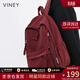 viney新款雙肩包女時(shí)尚書(shū)包初中生高中大學(xué)生大容量背包戶(hù)外出游旅行包 酒紅色 高顏值簡(jiǎn)約百搭通勤電腦包