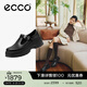 愛(ài)步（ECCO）樂(lè )福鞋女 英倫風(fēng)牛皮厚底增高單鞋女 蹤跡220763 黑色22076301001 37