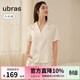 ubras流光梔子花翻領(lǐng)短袖短褲套裝舒適家居服女睡衣 馥芮白色底梔子花印花 L