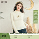 兩三事異寵靈契 2026春季新款小馬刺繡蕾絲拼接高領(lǐng)打底衫長(cháng)袖t恤女 杏色 M