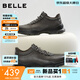 百麗厚底增高健步鞋男夏新抓紋牛皮戶(hù)外透氣休閑運動(dòng)鞋A2215CM5預售 灰色 40 (250mm)