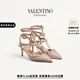華倫天奴VALENTINO[禮物]女士 ROCKSTUD 鉚釘高跟鞋涼鞋 裸粉色 37.5