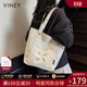 viney新款包包女包大容量單肩包通勤帆布包生日禮物送女友老婆 【米白色】高檔實(shí)用手提大包 時(shí)尚品牌百搭休閑托特包
