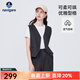 Navigare意大利小帆船V領(lǐng)馬甲女春秋季無(wú)袖開(kāi)衫百搭休閑通勤百搭背心外套 暗巖灰 L