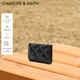 CHARLES&KEITH柔軟菱格多卡位短款錢(qián)包女生日禮物送女友CK6-50770524-2 Black黑色 XXS