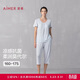 愛(ài)慕睡衣女夏季莫代爾帶杯短袖可外穿家居套裝AM46A861 M