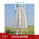 茵曼（INMAN）亞麻歐若風(fēng)薄款植物碎花半身裙女裝2026年夏季新品a字中長(cháng)傘裙子 白底藍花 S