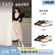他她（TATA）超?，旣愓湫锛拘驴顝凸艤\口小皮鞋女鞋單鞋7H020AA5 白月光（粗跟款）-7HF20 37