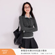 香影撞色假兩件針織衫女2025冬季新款修身顯瘦高智感通勤套頭毛衣 深灰 L 165/88A/110-125斤