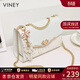 viney時(shí)尚鏈條包包女包牛皮斜挎包輕奢單肩包生日禮物送女友老婆 【米白色】高檔實(shí)用女生ck風(fēng)小方包 百搭品牌休閑手提腋下包